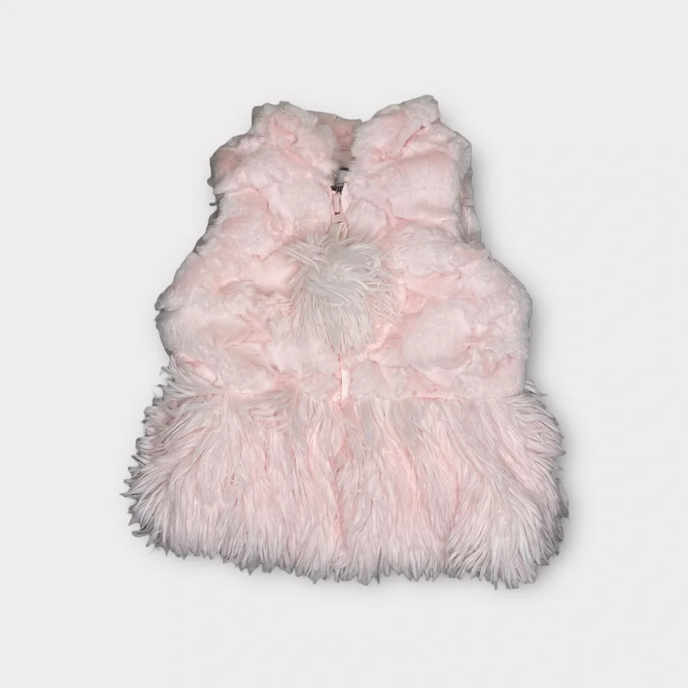 American Widgeon Pink Faux Fur Peplum Vest